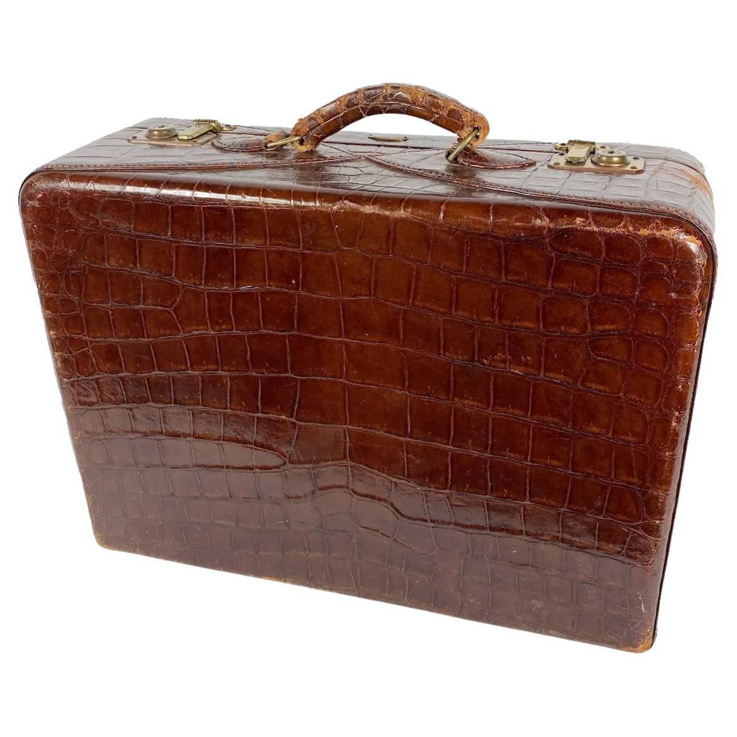 Vintage Hartmann Belting Leather And Tweed Suitcase Luggage Original Box  Nice!!!