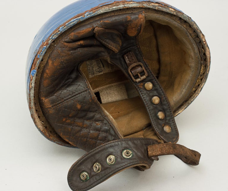 Vintage Cromwell Motorcycle Helmet, Grey and Blue at 1stDibs