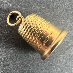 Vintage Cropp and Farr Thimble 9K Yellow Gold Charm Pendant