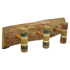Vintage Croquet Mallet Repurposed Wall Hook Hat Rack Shelf Holder