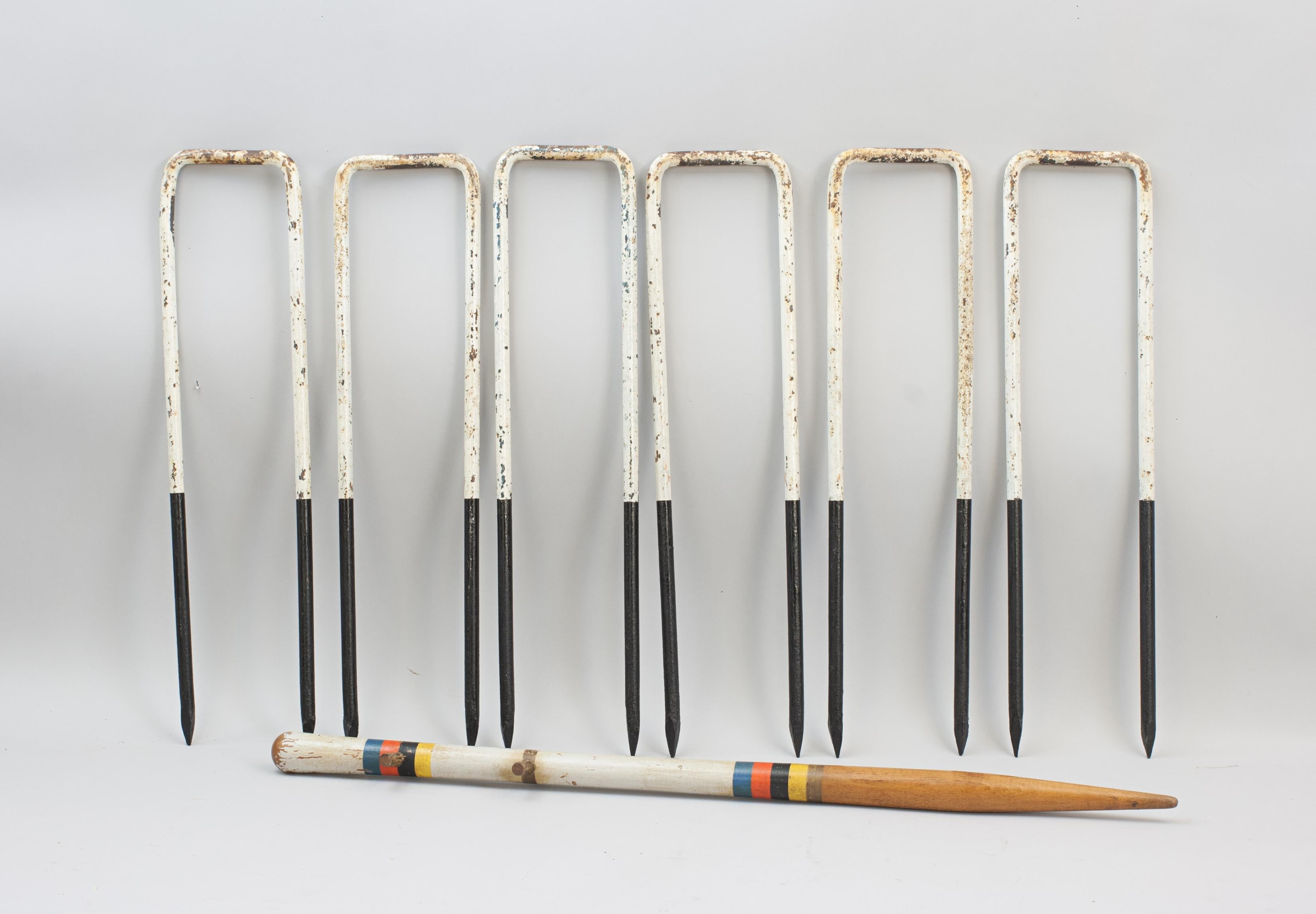 Juego de croquet vintage sobre soporte en venta 8
