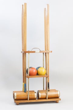 Vintage Croquet Set on Stand