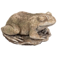 Retro Crouching Frog Garden Ornament
