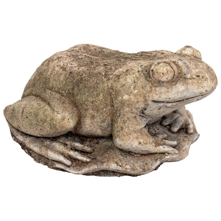 Vintage Crouching Frog Garden Ornament at 1stDibs