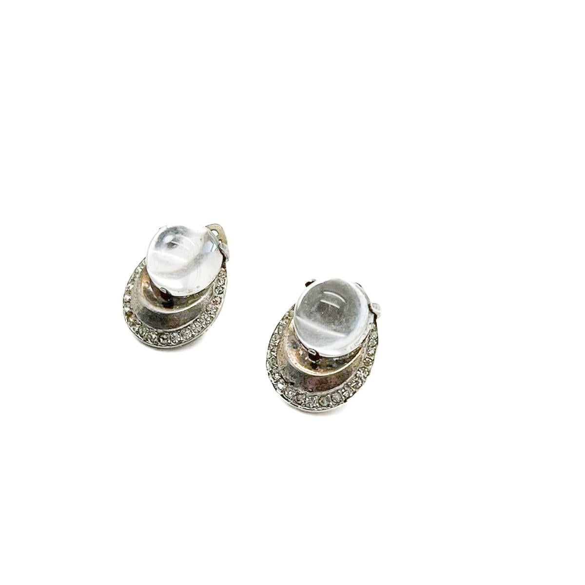 Vintage Crown Trifari by Alfred Philippe Jelly Belly Earrings 1940s For Sale 1