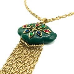 Vintage Crown Trifari Persian Garden Tasselled Necklace 1960s