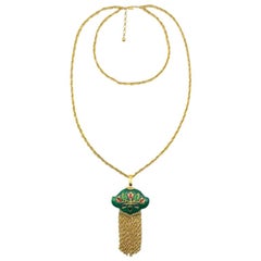 Vintage Crown Trifari Persian Garden Tasselled Necklace 1960s