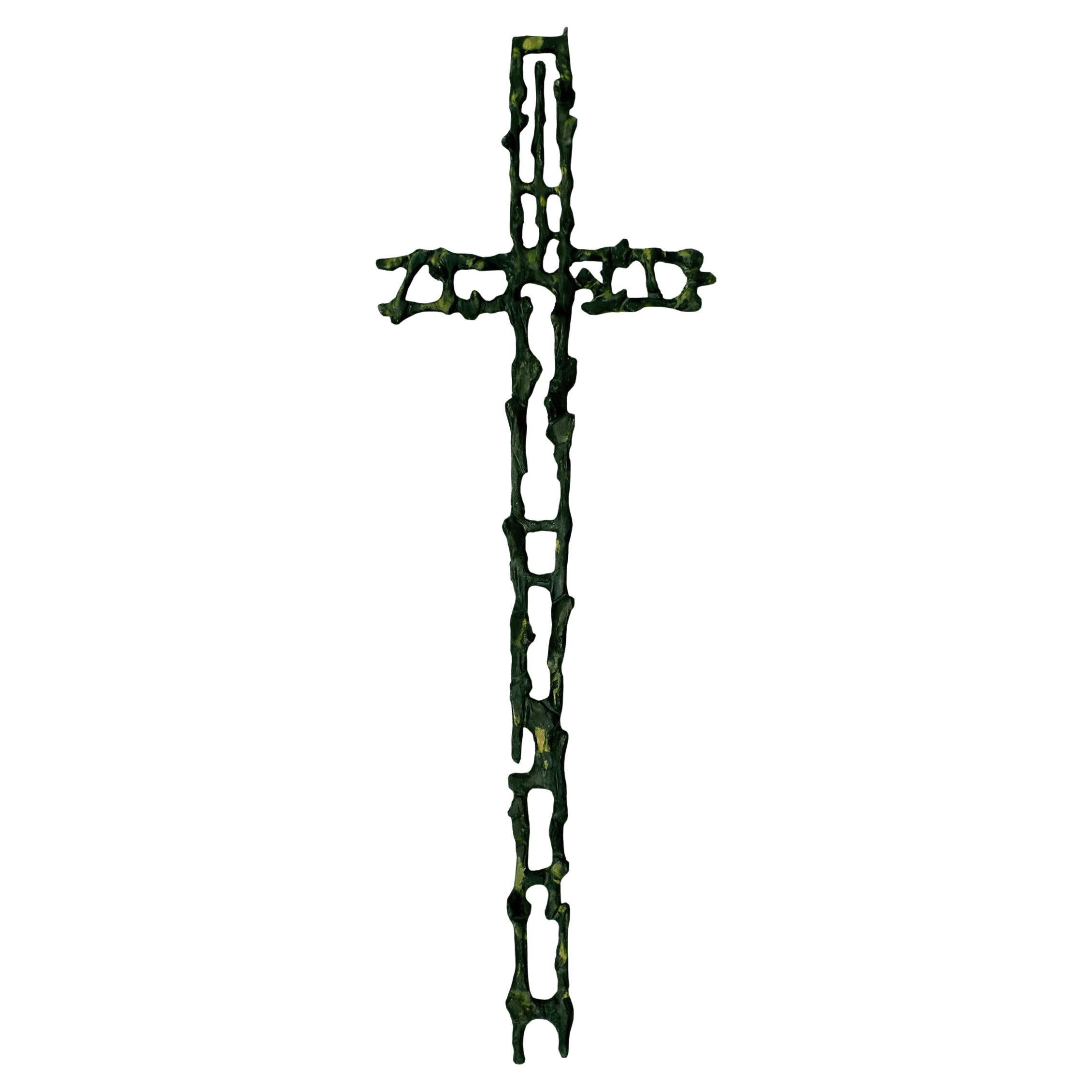 Vintage Crucifix Attilio Biancardi Sculpture in Iron, Italy, 1970 For Sale