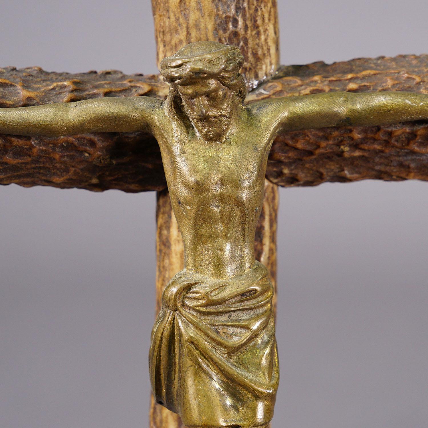 German Vintage Crucifix made of Deer Antlers