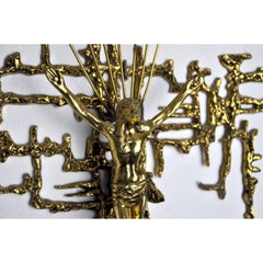 Vintage Crucifix of Christ in Brass, Spain, 1980s