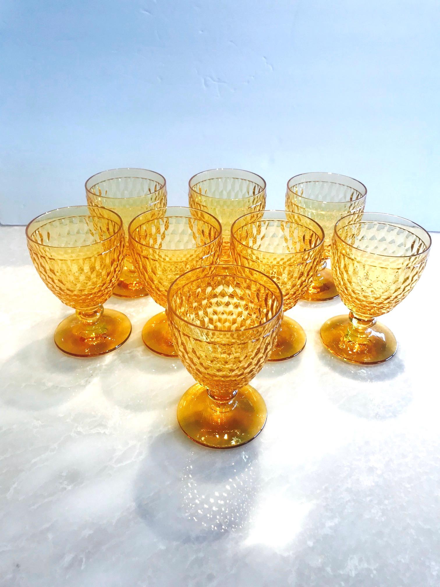 vintage amber wine glasses