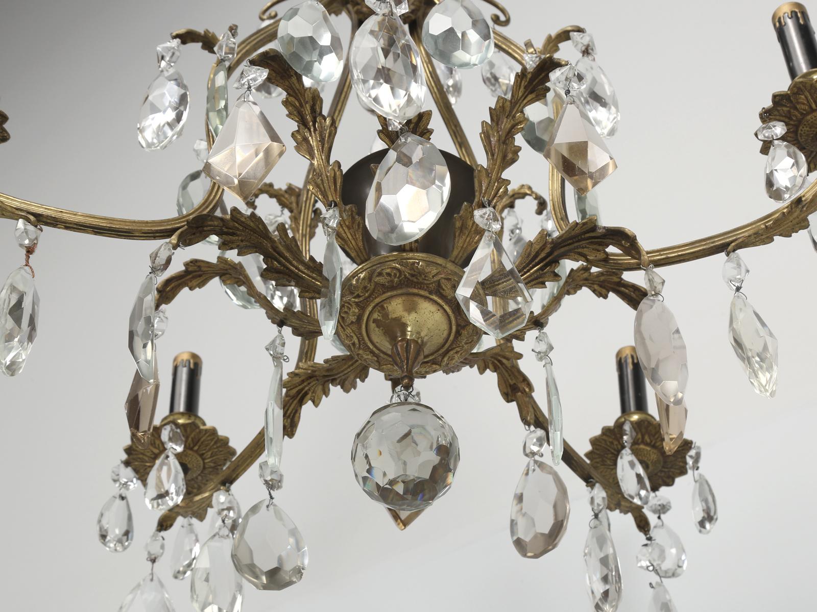 Vintage Crystal and Bronze Chandelier from Chicago North Shore Historic Home 10
