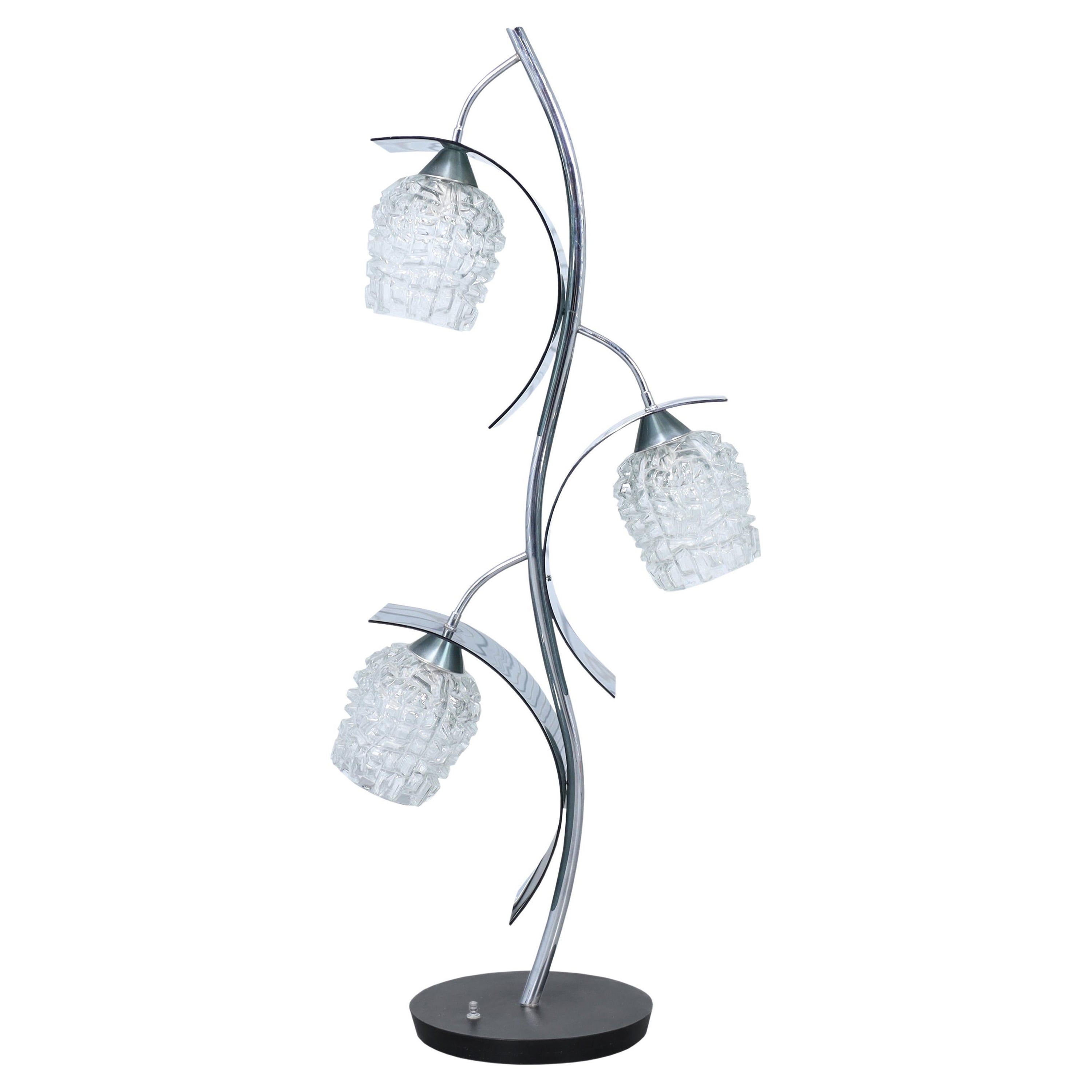 Vintage-Lampe aus Kristall und Chrom