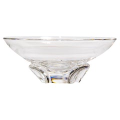 Retro Crystal Art Glass Steuben Bowl on Tripod Base