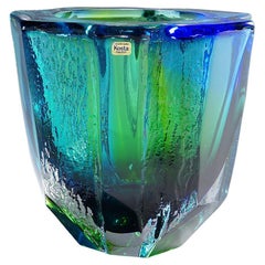 Vintage Crystal Art Glass Vase by Goeran Waerff for Kosta 1970s