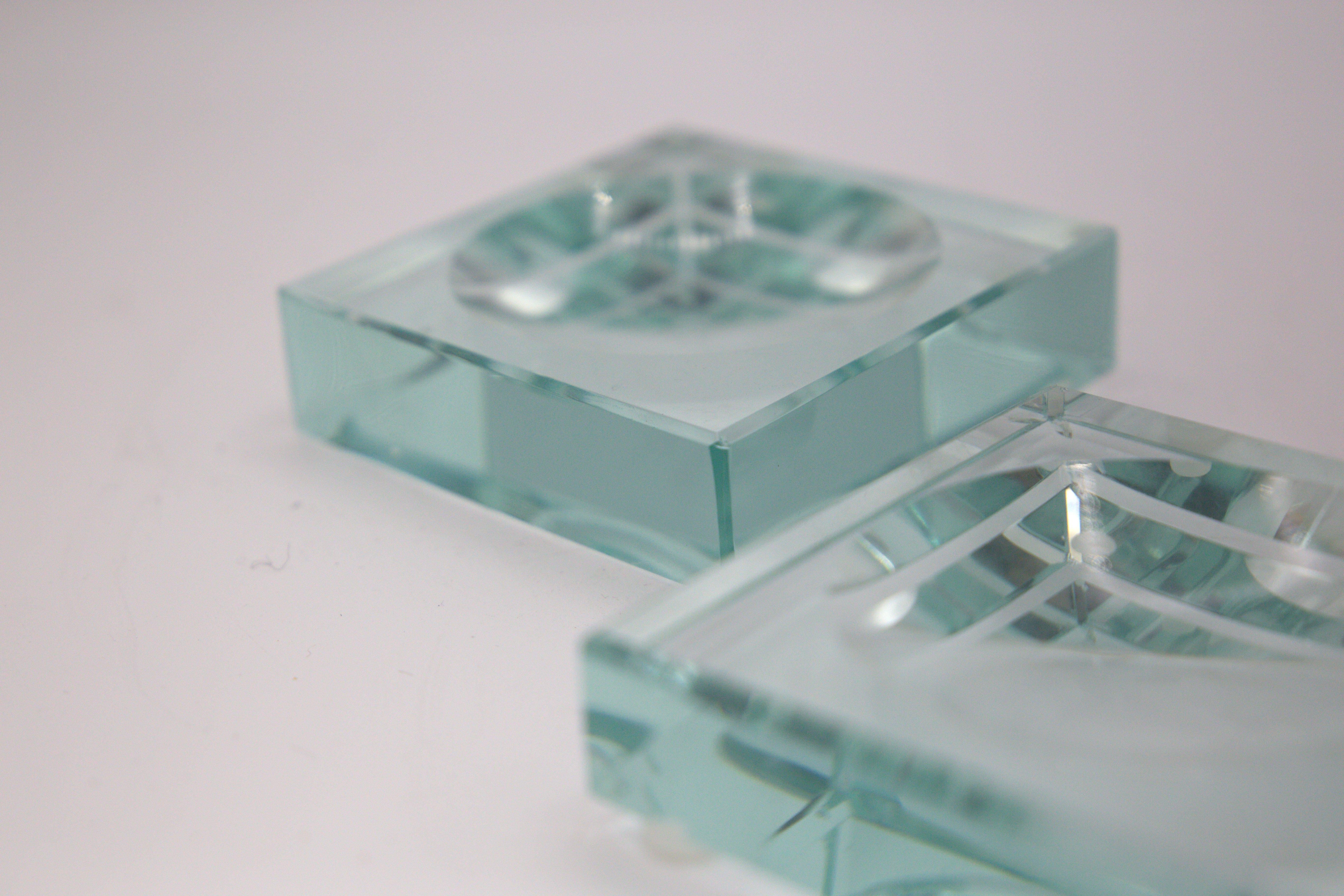 Cendriers vintage en cristal de Fontana Arte Bon état - En vente à Milano, IT