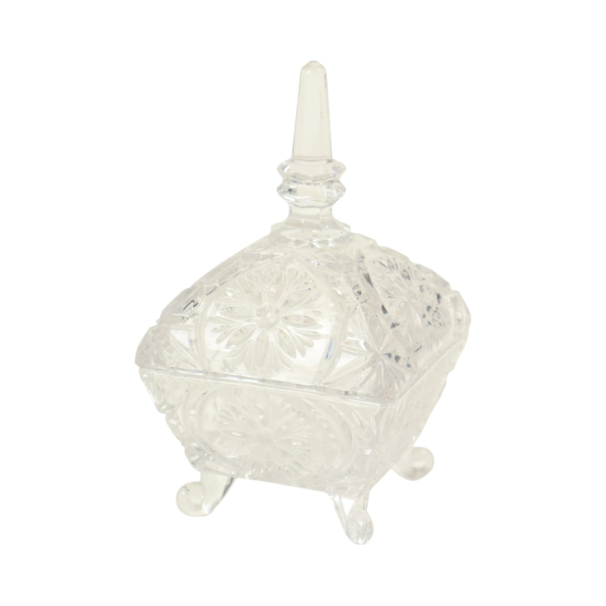 Vintage Crystal Bonbonniere Candy Dish West Germany For Sale 2