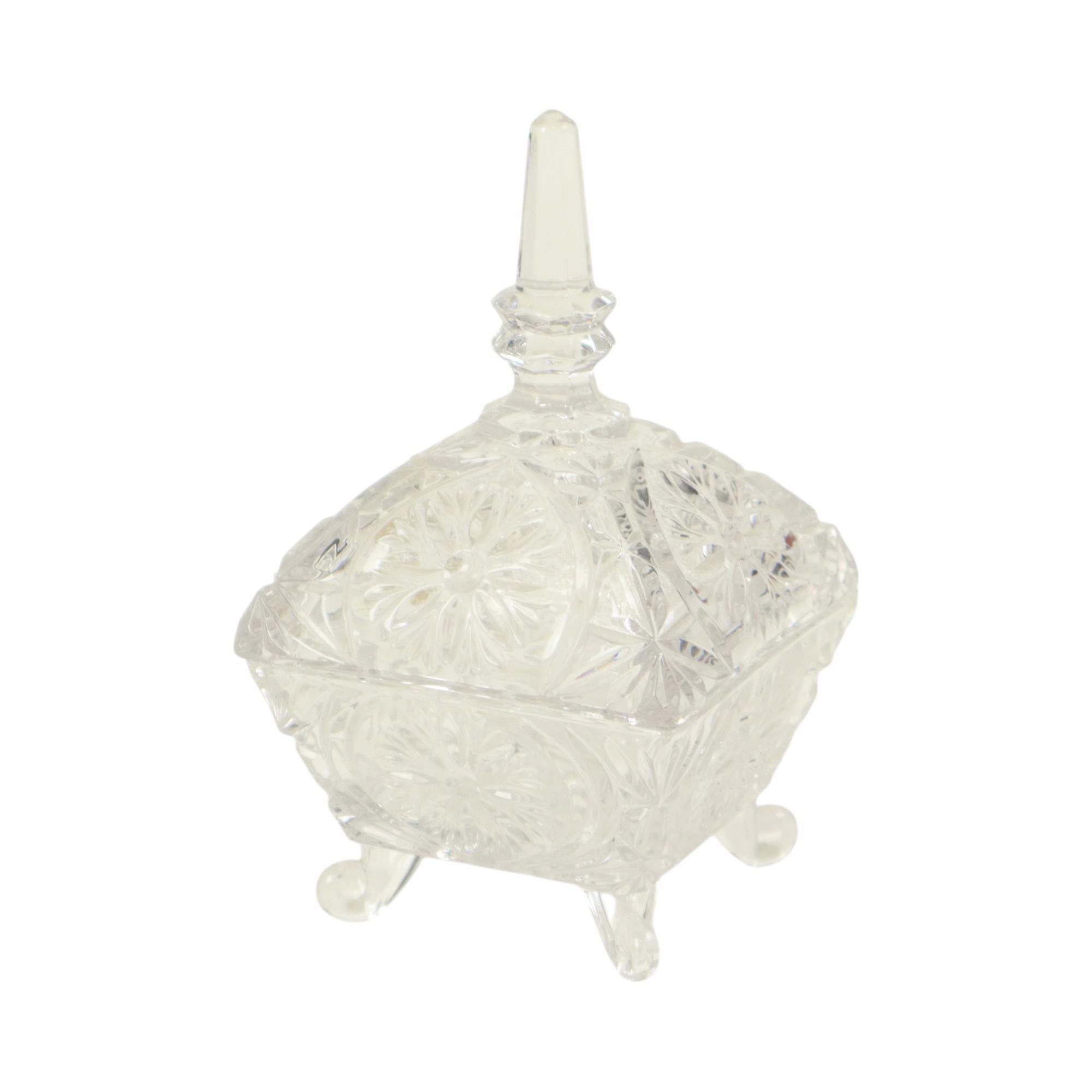 Vintage Crystal Bonbonniere Candy Dish West Germany For Sale 3