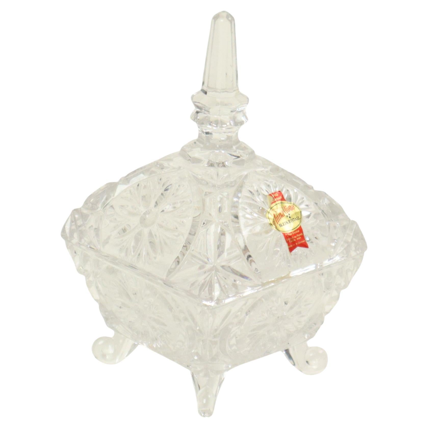 Vintage Crystal Bonbonniere Candy Dish West Germany For Sale