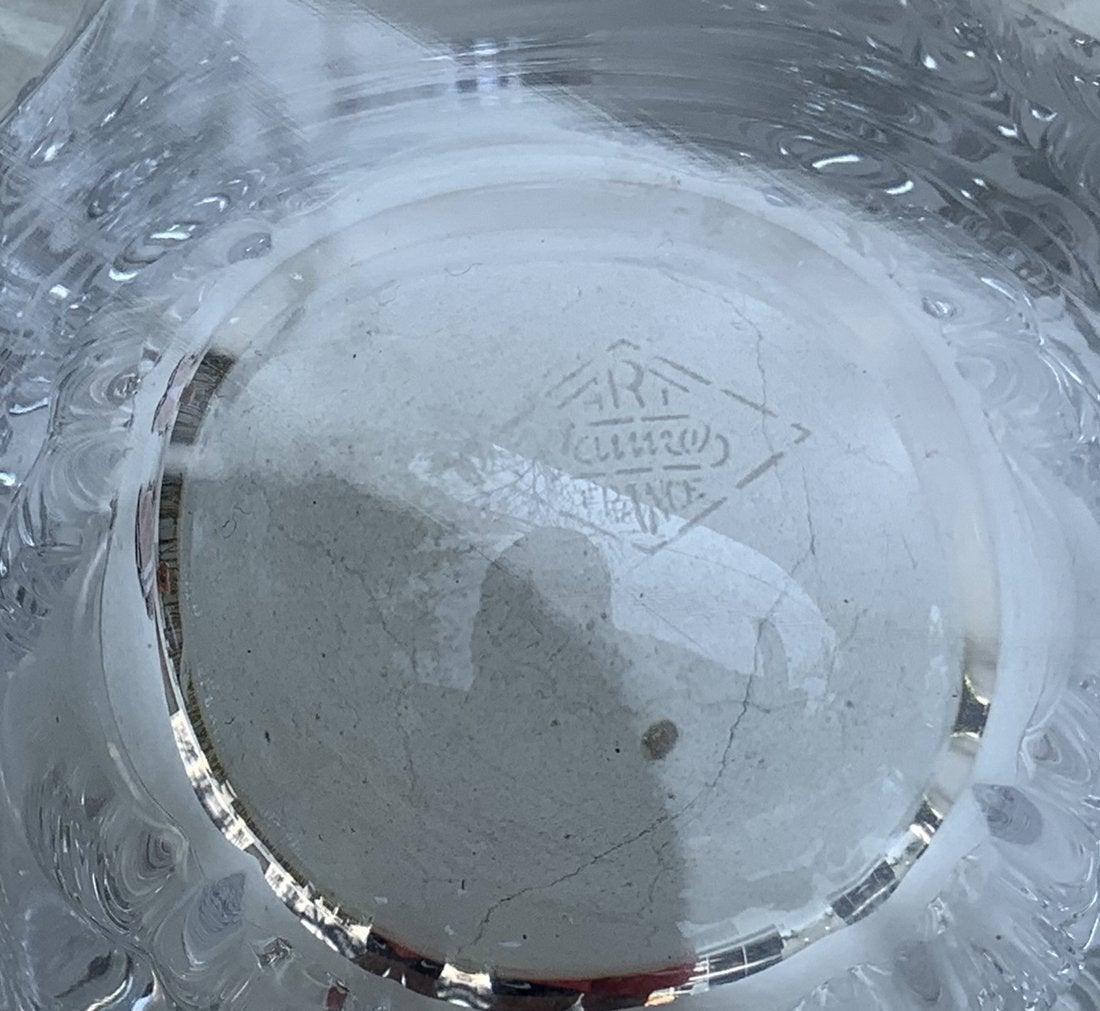 Vintage Crystal Bowl by Art Vannes France For Sale 3