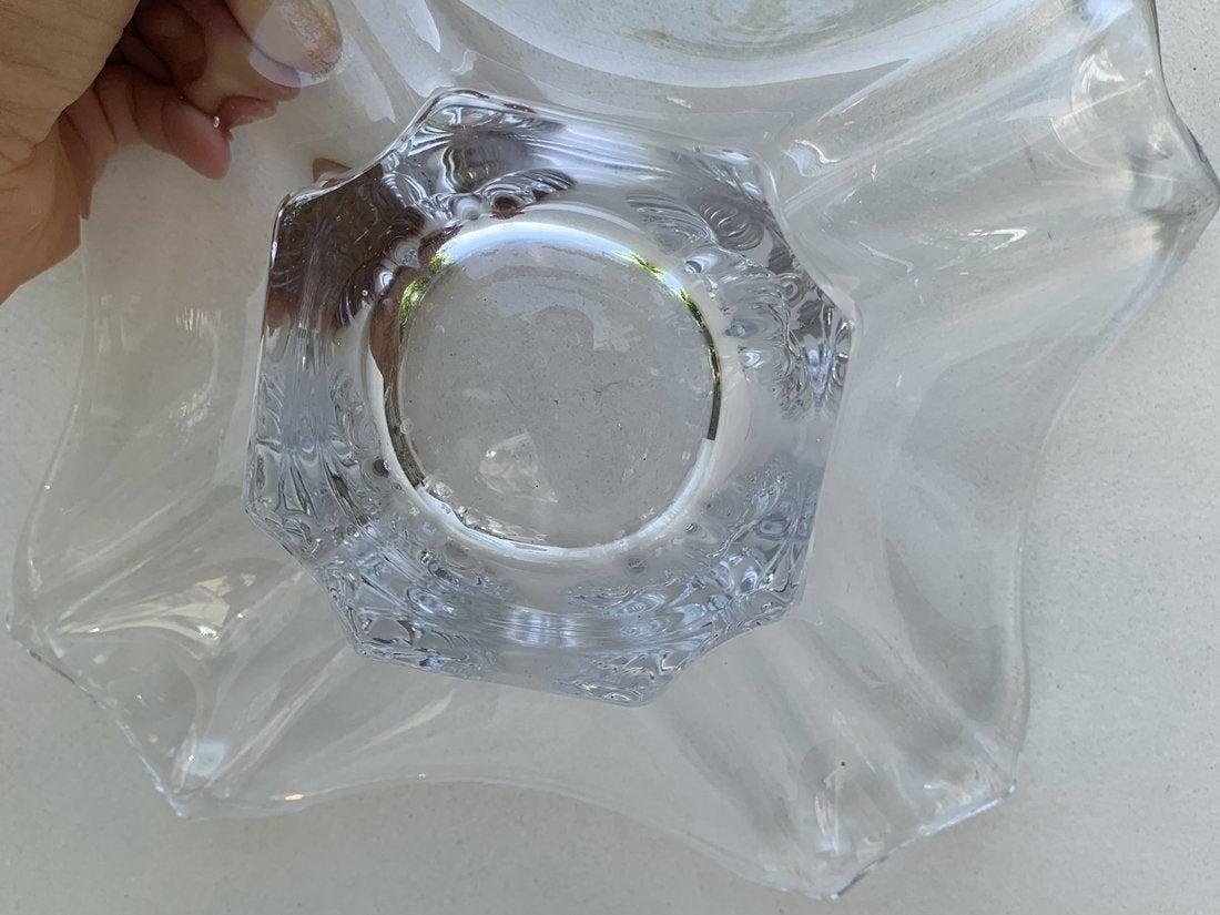 Modern Vintage Crystal Bowl by Art Vannes France For Sale