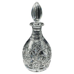 Vintage Crystal Brandy Decanter, English, Cut Glass, Spirit Vessel, Mid Century