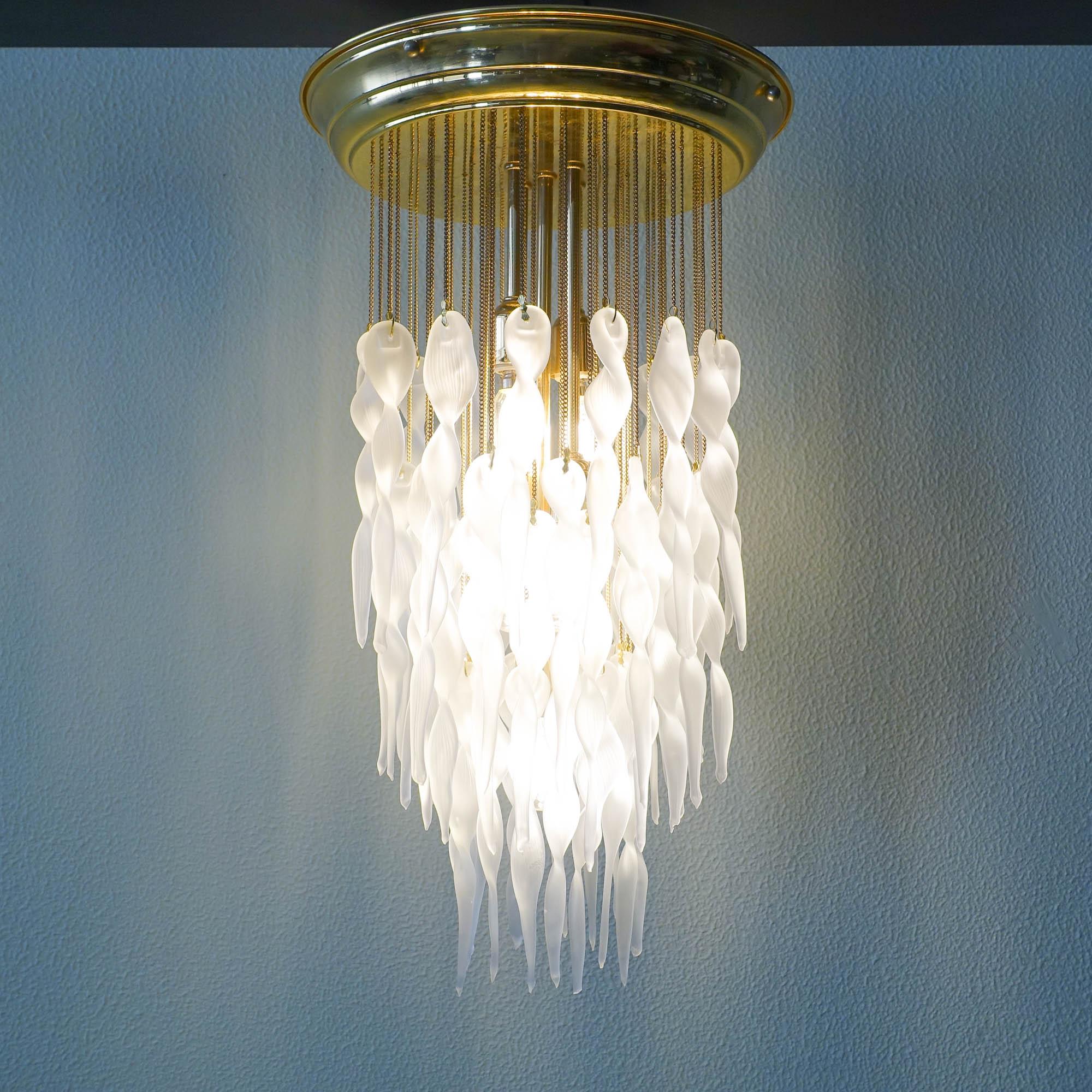 Late 20th Century Vintage Crystal Cascading Chandelier by Paolo Venini for Venini, 1970s For Sale