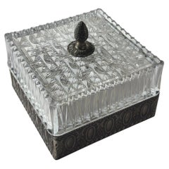 Lampada da soffitto in cristallo vintage, Italia 1960