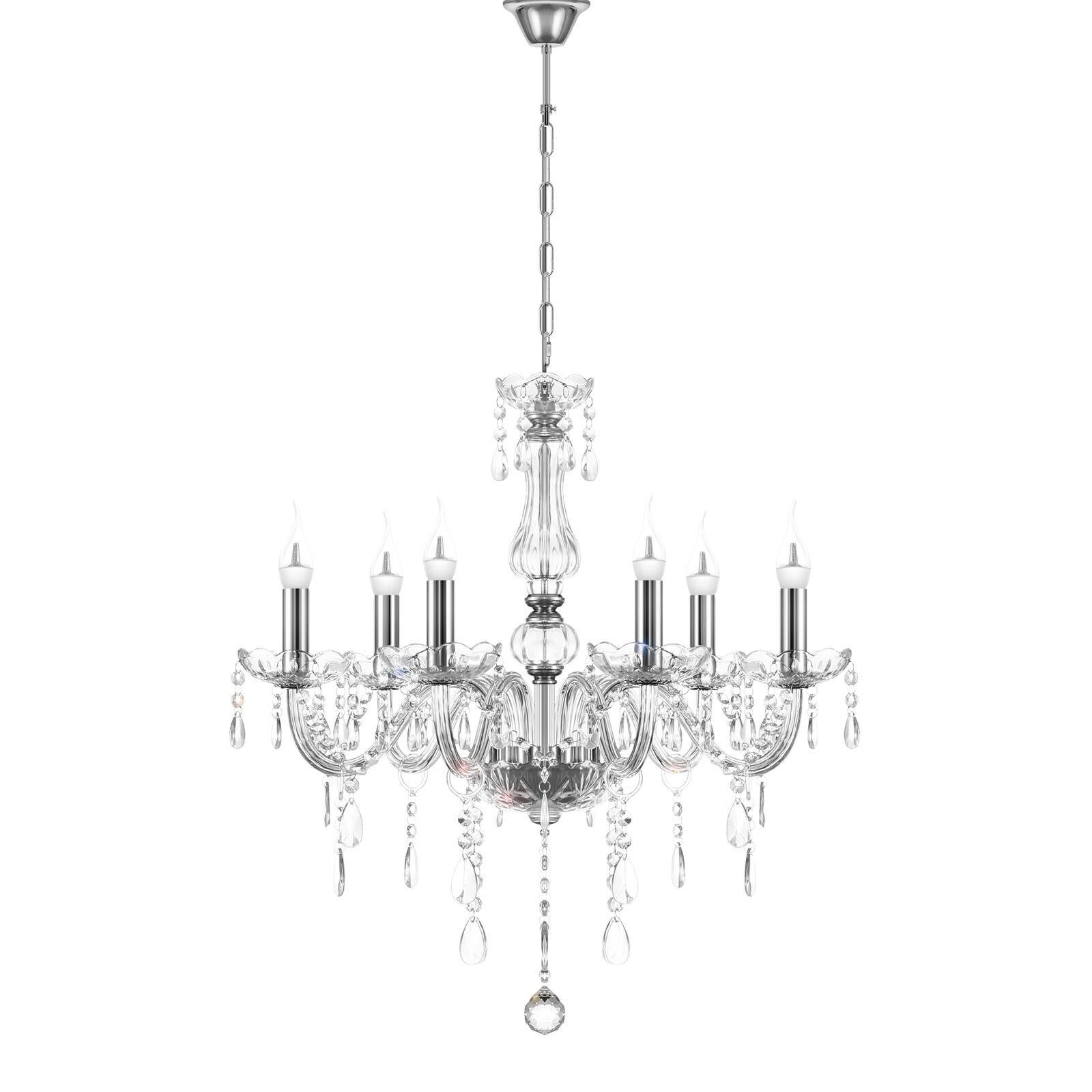 Polished Decorative Crystal CEILING LAMP Pendant Venetian Hollywood Regency Chandelier For Sale