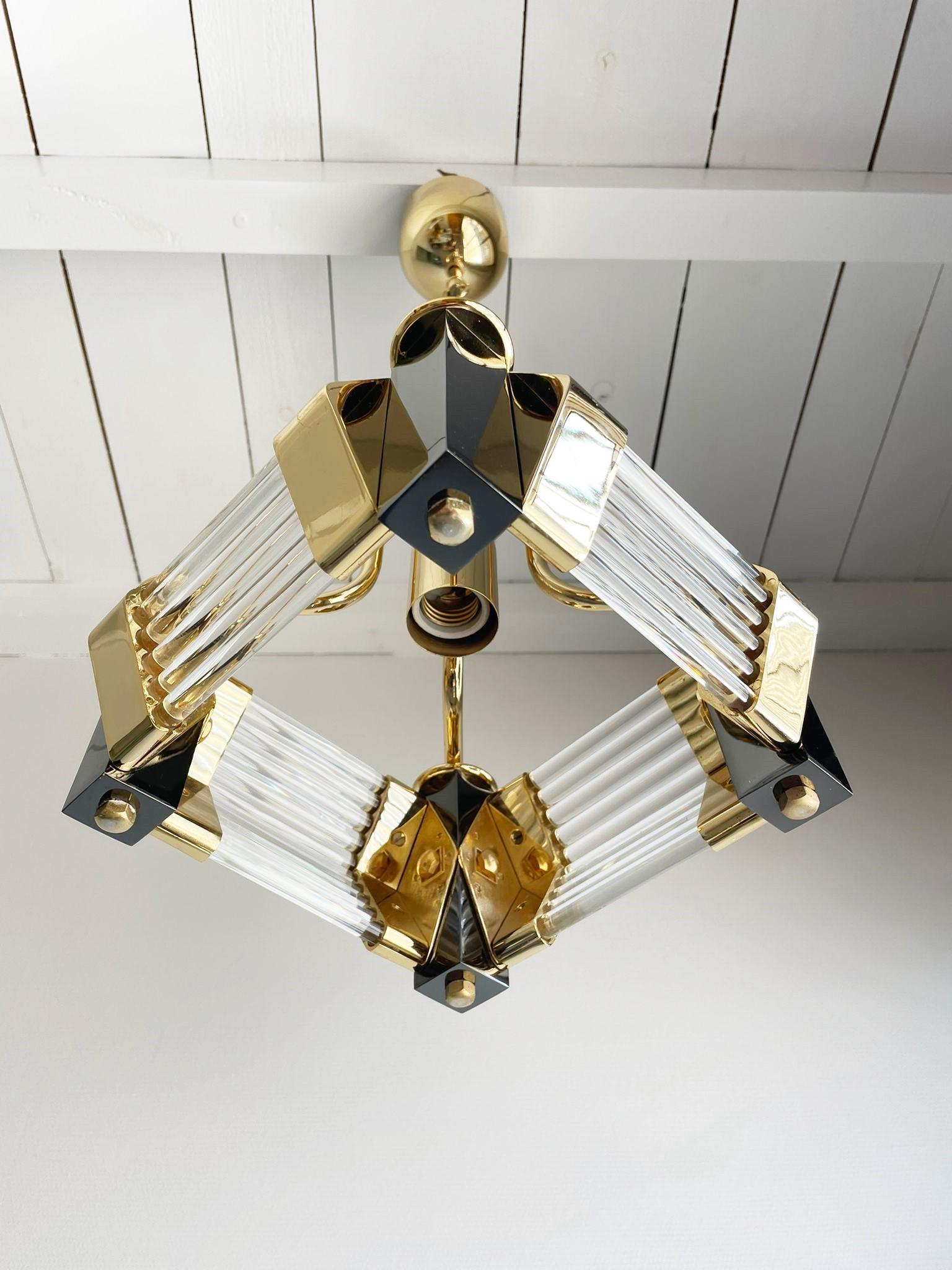 Brass Vintage Crystal Chandelier by Bakalowits & Sohne, 1980's For Sale
