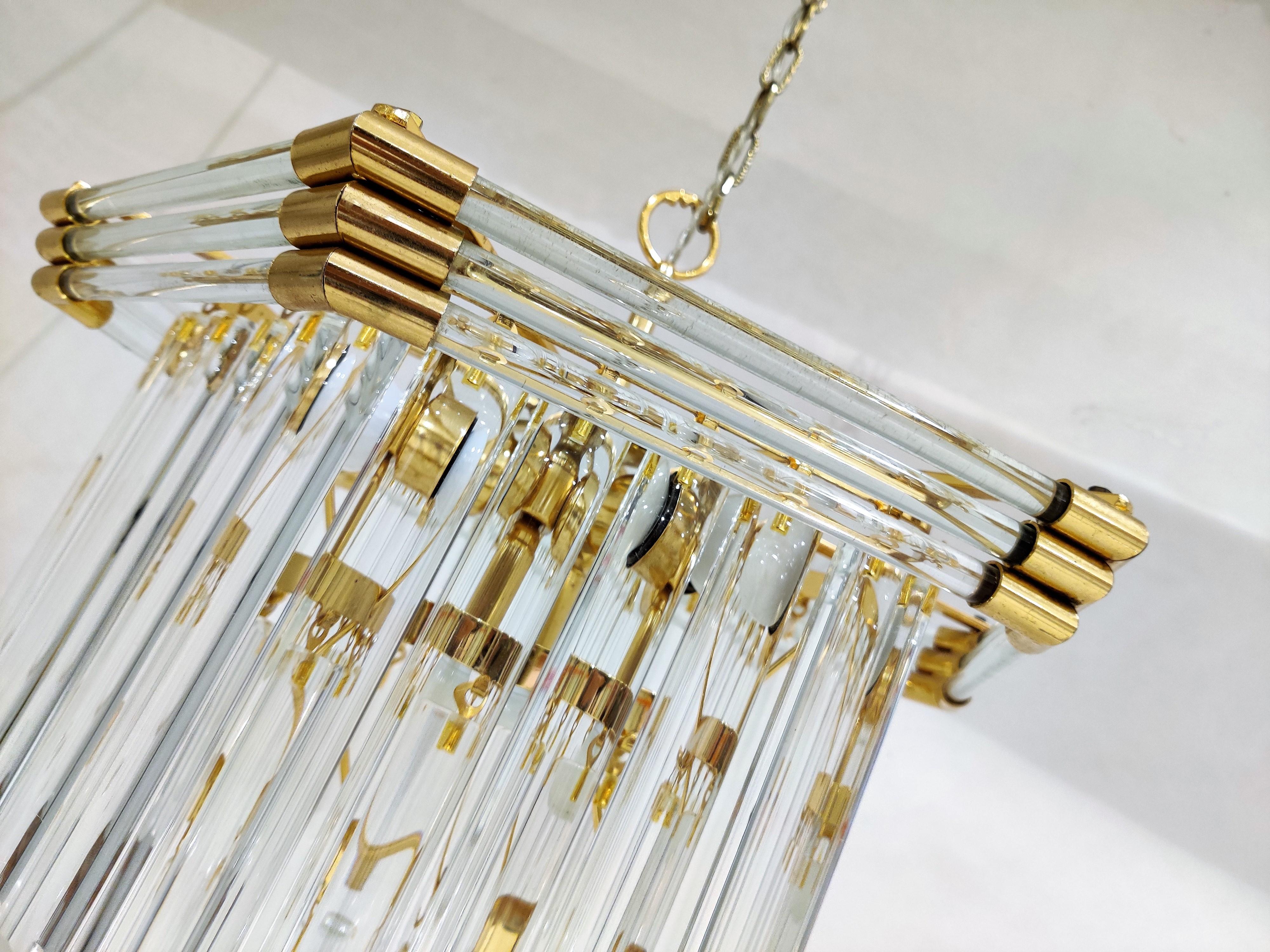 Brass Vintage Crystal Chandelier by Bakalowits & Sohne, 1980s