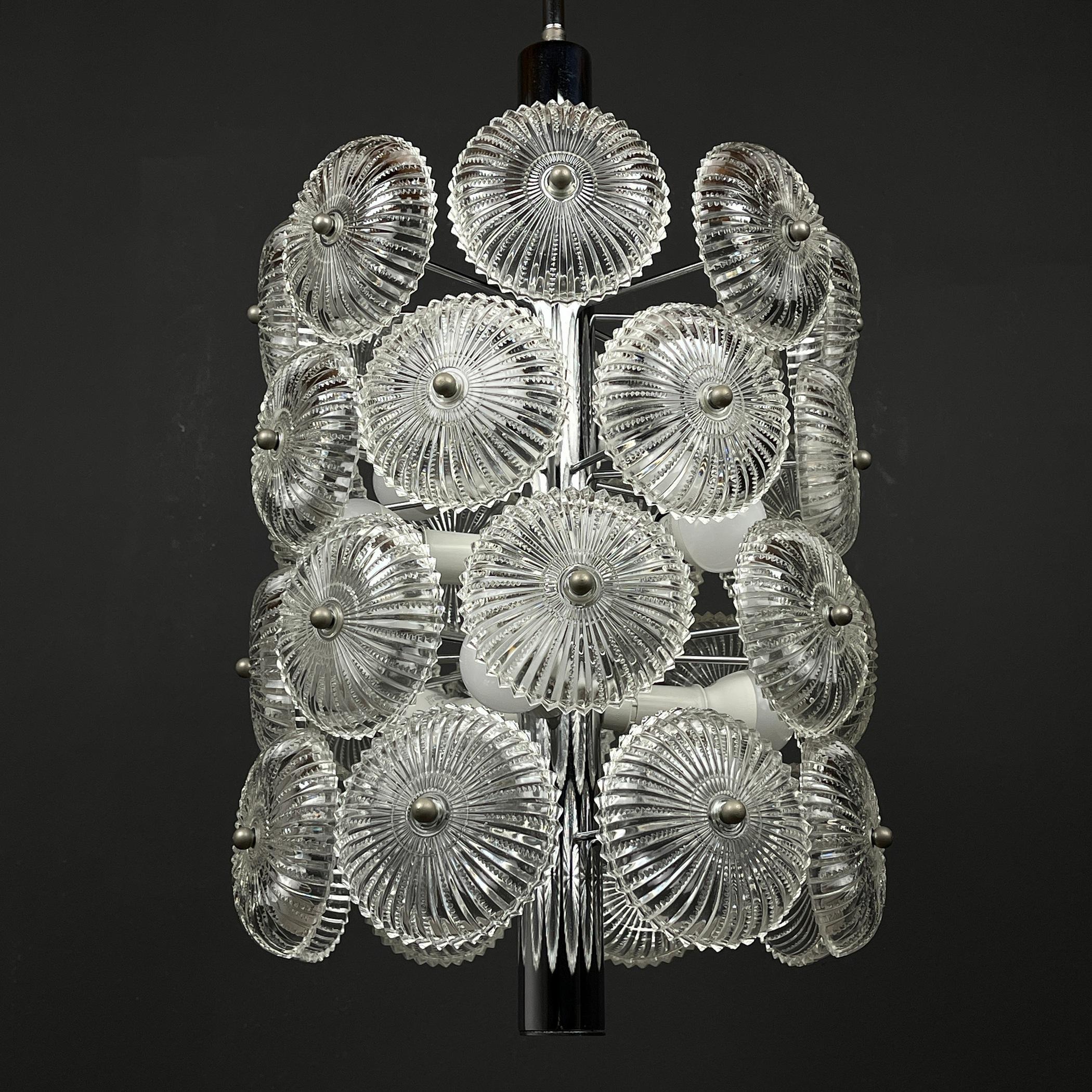 Vintage crystal chandelier Dandelion Italy 1960s For Sale 6