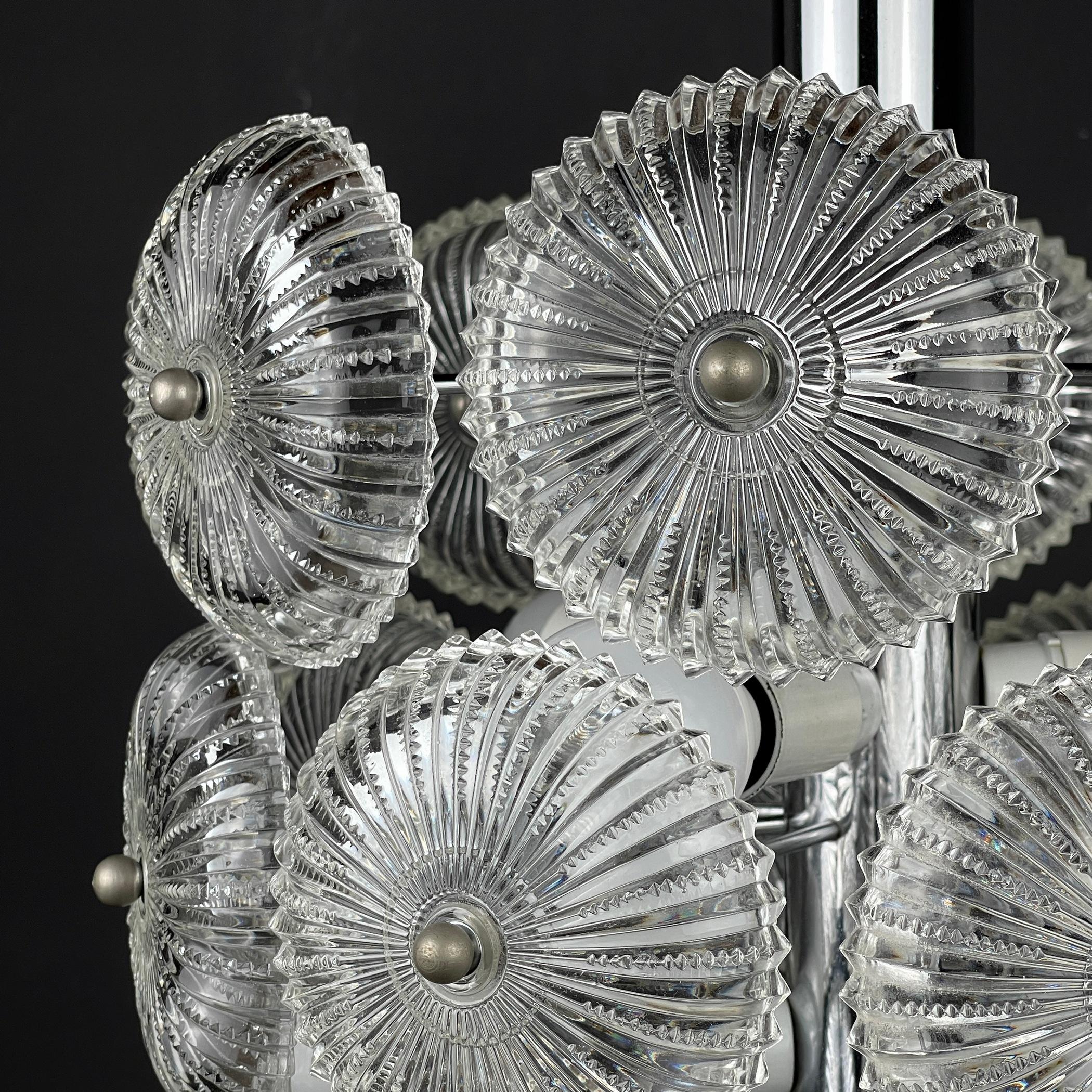 20th Century Vintage crystal chandelier Dandelion Italy 1960s For Sale