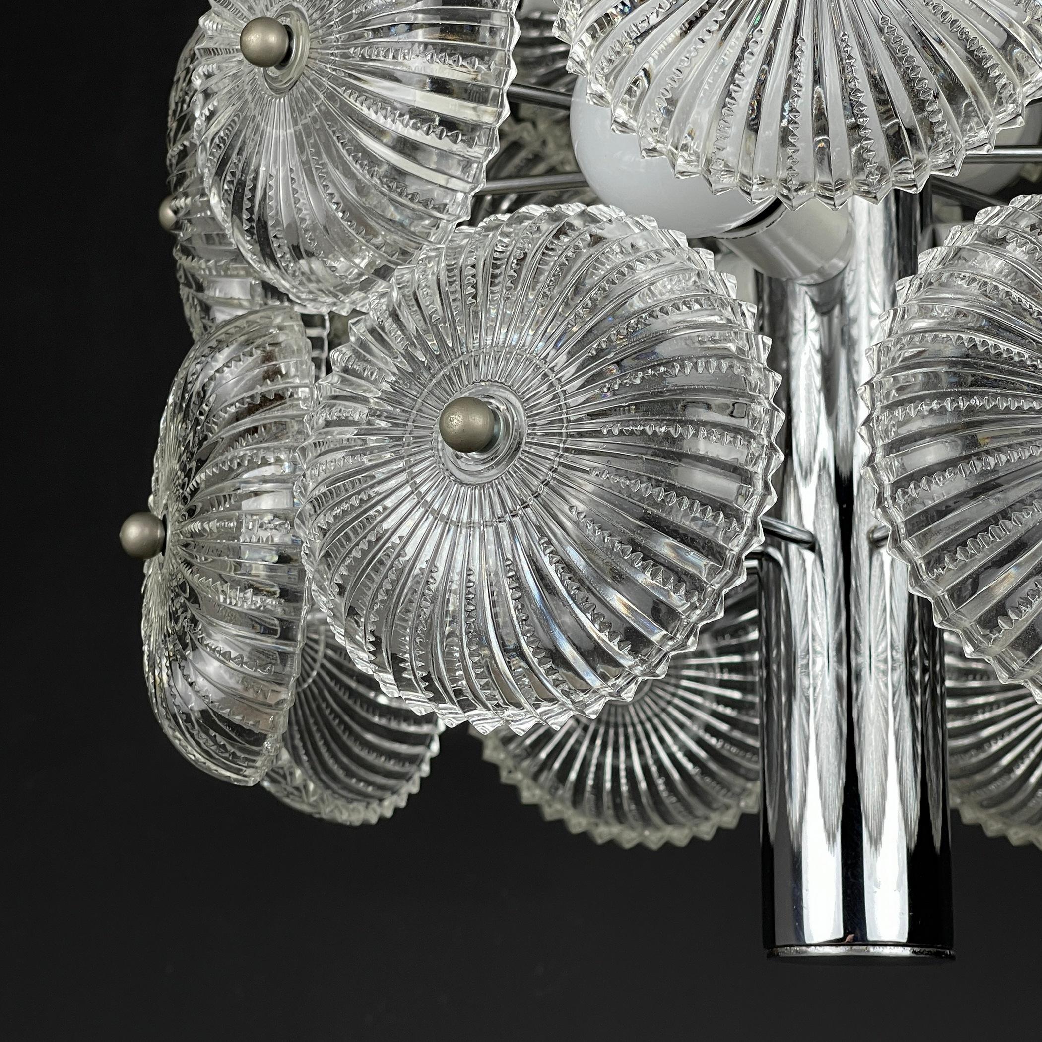Vintage-Kristall-Kronleuchter, Dandelion, Italien 1960er Jahre im Angebot 2