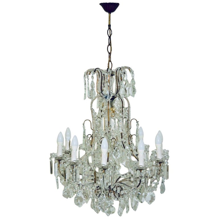 Vintage Crystal Chandelier For Sale at 1stDibs