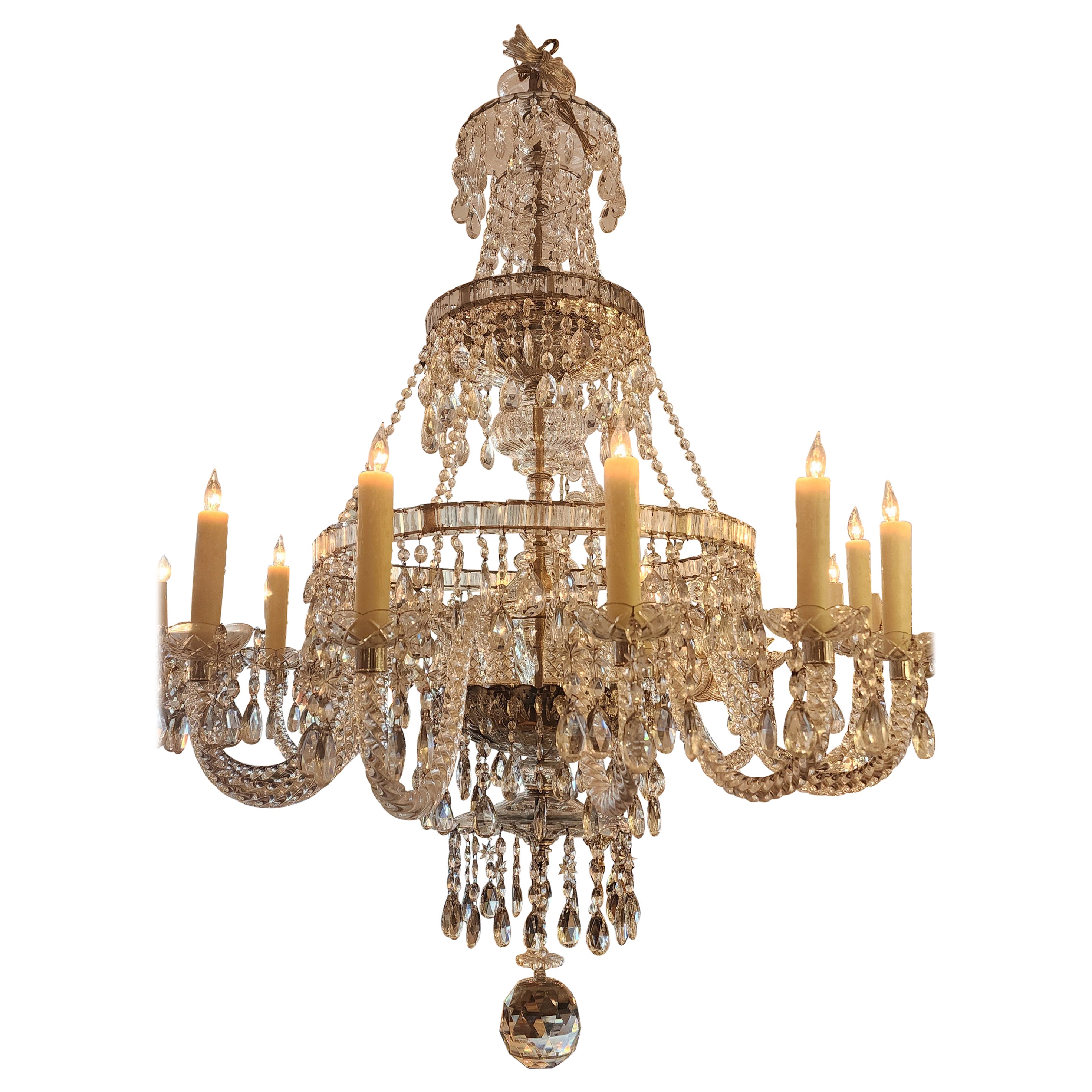 Lampadario di cristallo vintage in vendita