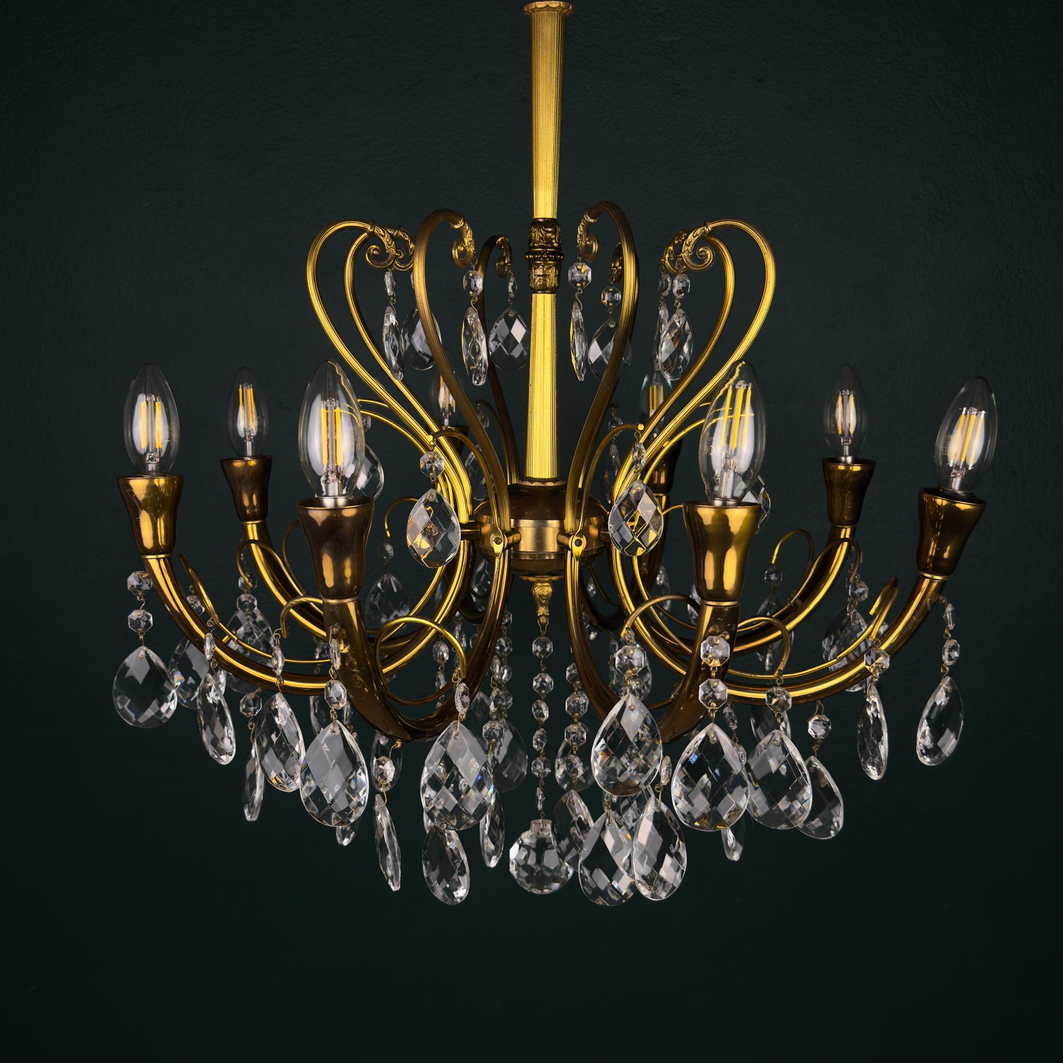 Lampadario in cristallo d'epoca, Italia anni '50 in vendita 12