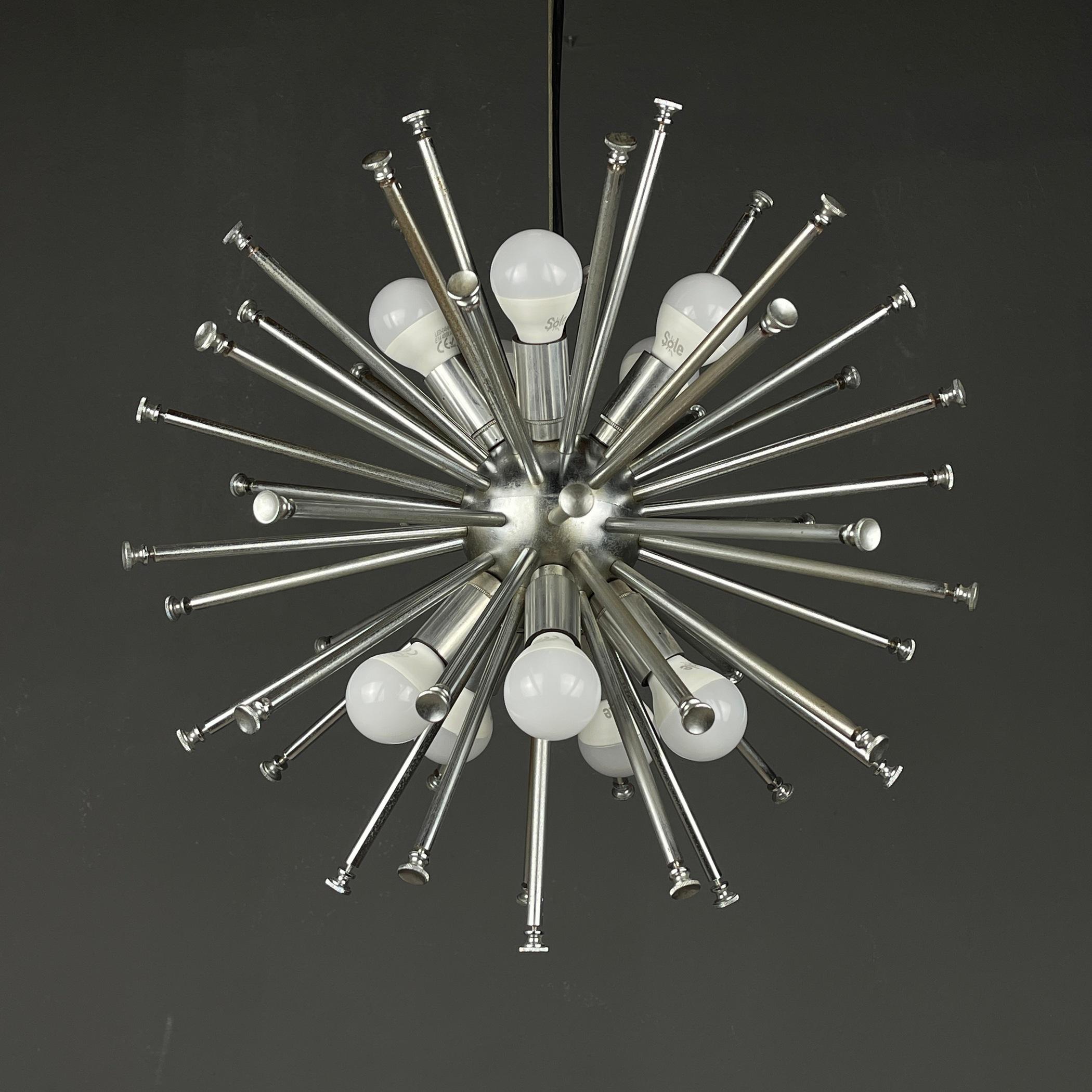 Vintage crystal chandelier Sputnik Dandelion Italy 1960s  For Sale 4