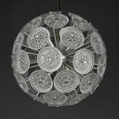 Vintage crystal chandelier Sputnik Dandelion Italy 1960s