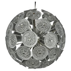 Lustre vintage en cristal Sputnik Dandelion, Italie, années 1960 