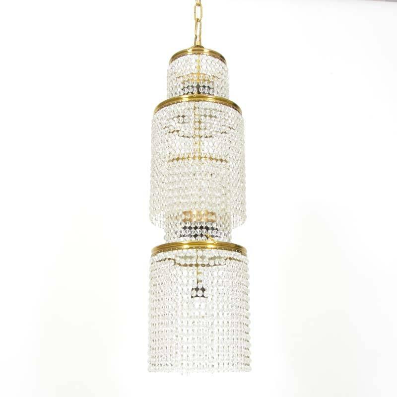 Vintage Crystal Chandelier, 1970s In Good Condition For Sale In Zbiroh, CZ