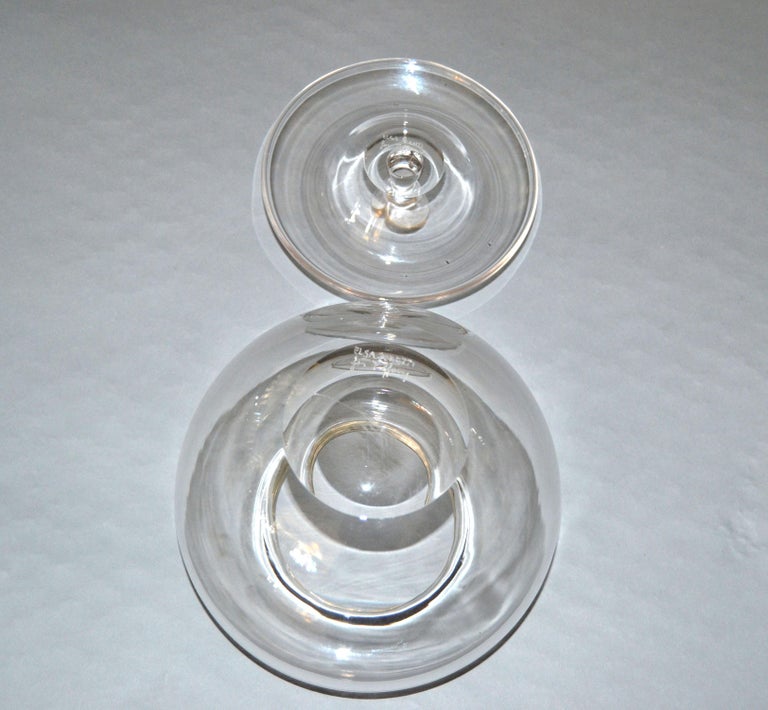 Mid-Century Modern Vintage Crystal Clear Art Glass Apple by Elsa Peretti for Tiffany & Co. For Sale