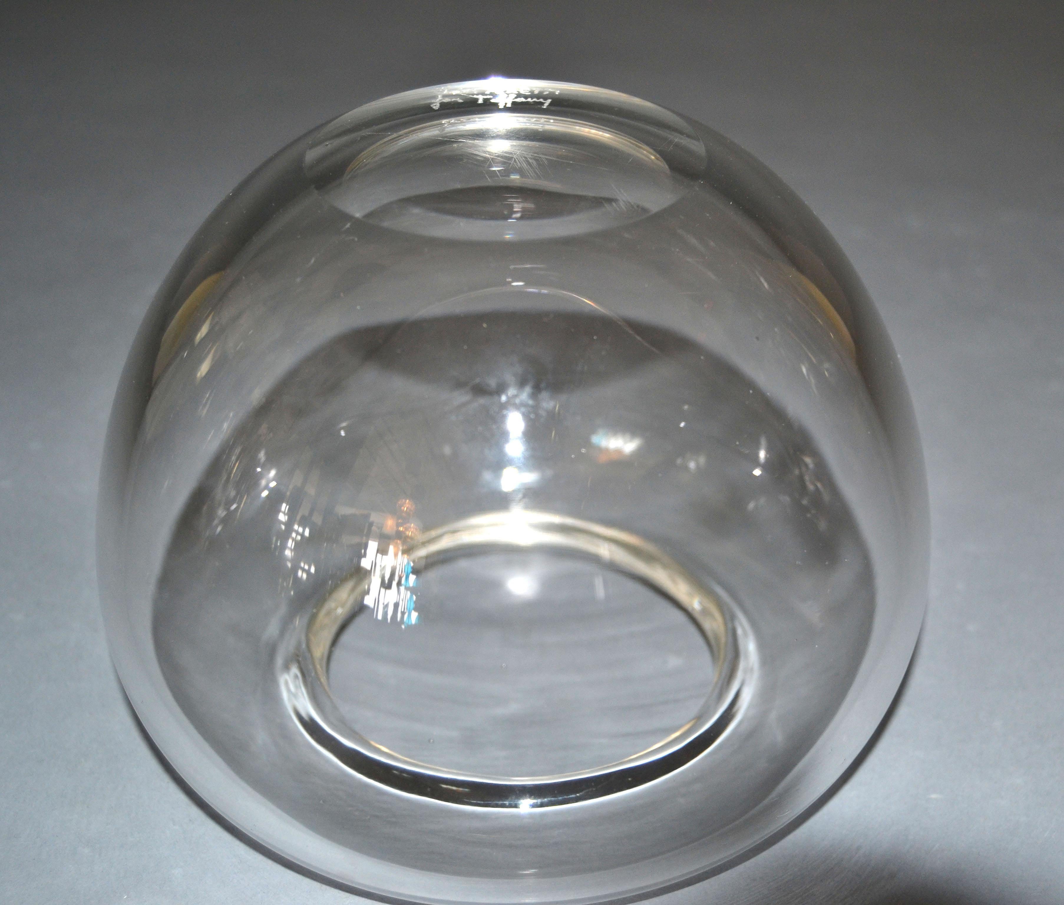 Apfelförmiges Vintage-Kunstglas in Apfelform aus Kristallglas von Elsa Peretti für Tiffany & Co. (Ende des 20. Jahrhunderts)