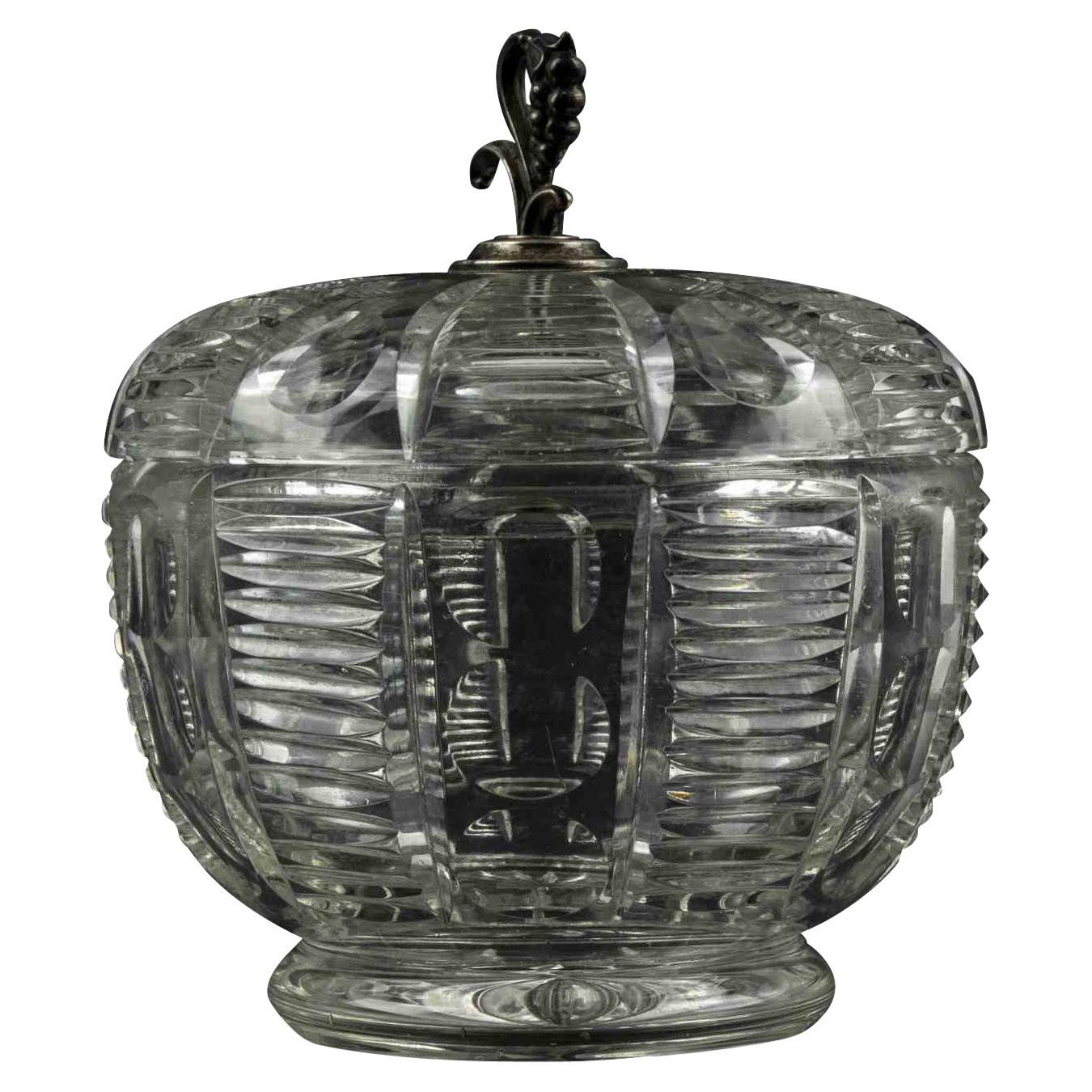 Recipiente vintage de cristal, Italia, años 70