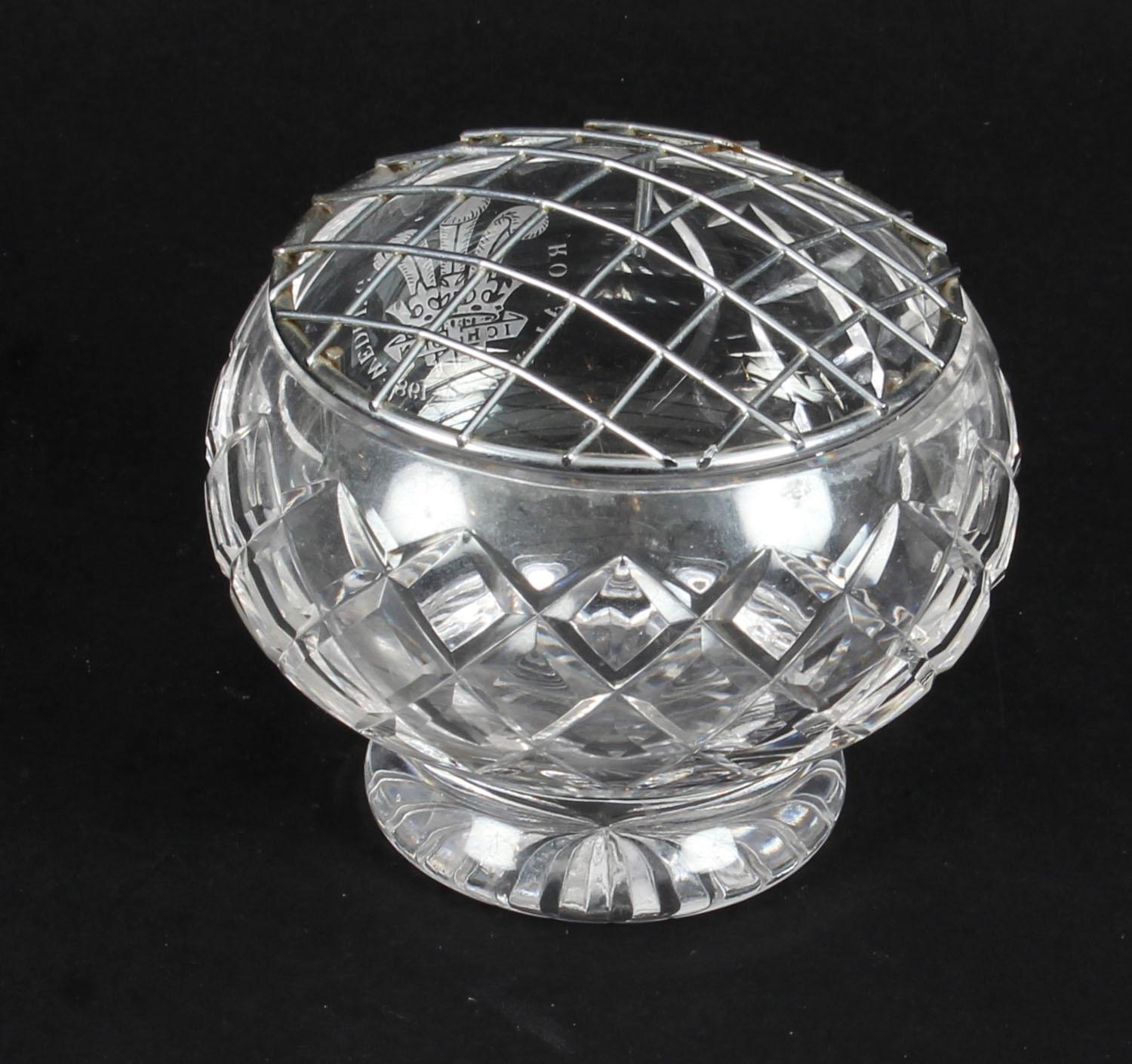 crystal rose bowl with mesh