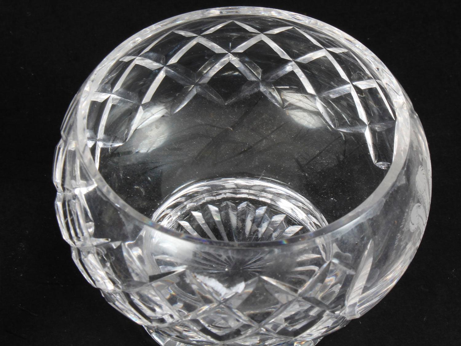 vintage glass rose bowl