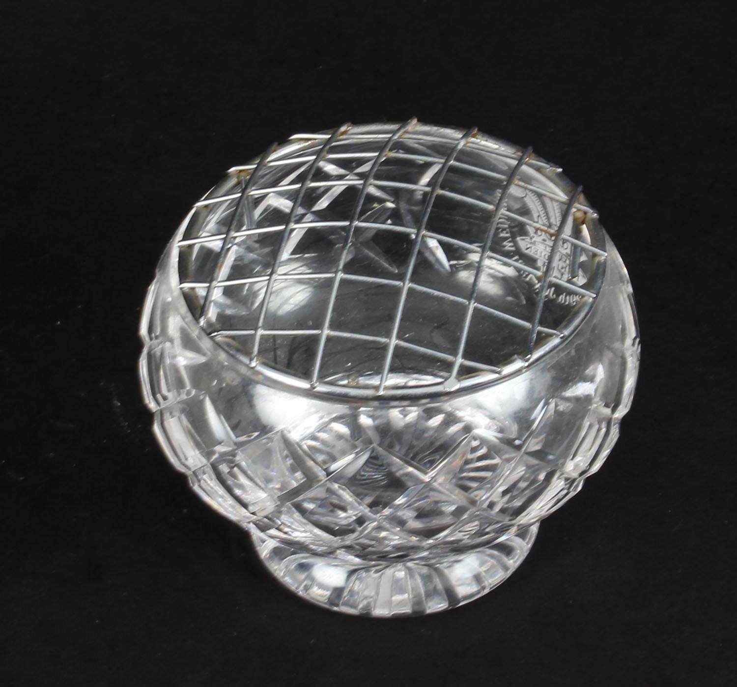 Vintage Crystal Cut Glass Rose Bowl Flower Vase Royal Wedding, 1981 In Good Condition In London, GB