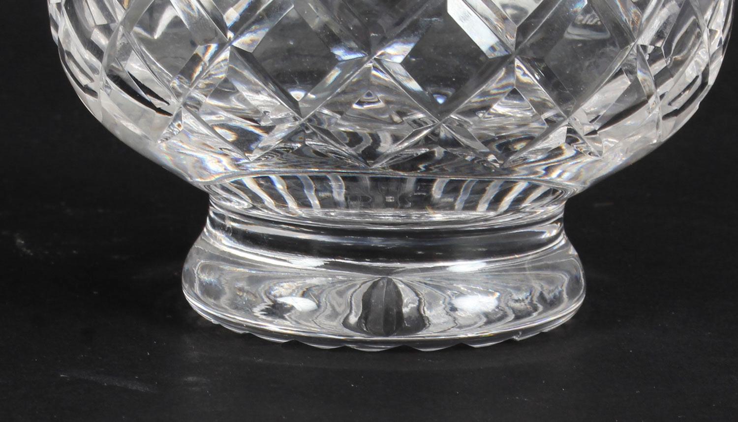 Late 20th Century Vintage Crystal Cut Glass Rose Bowl Flower Vase Royal Wedding, 1981