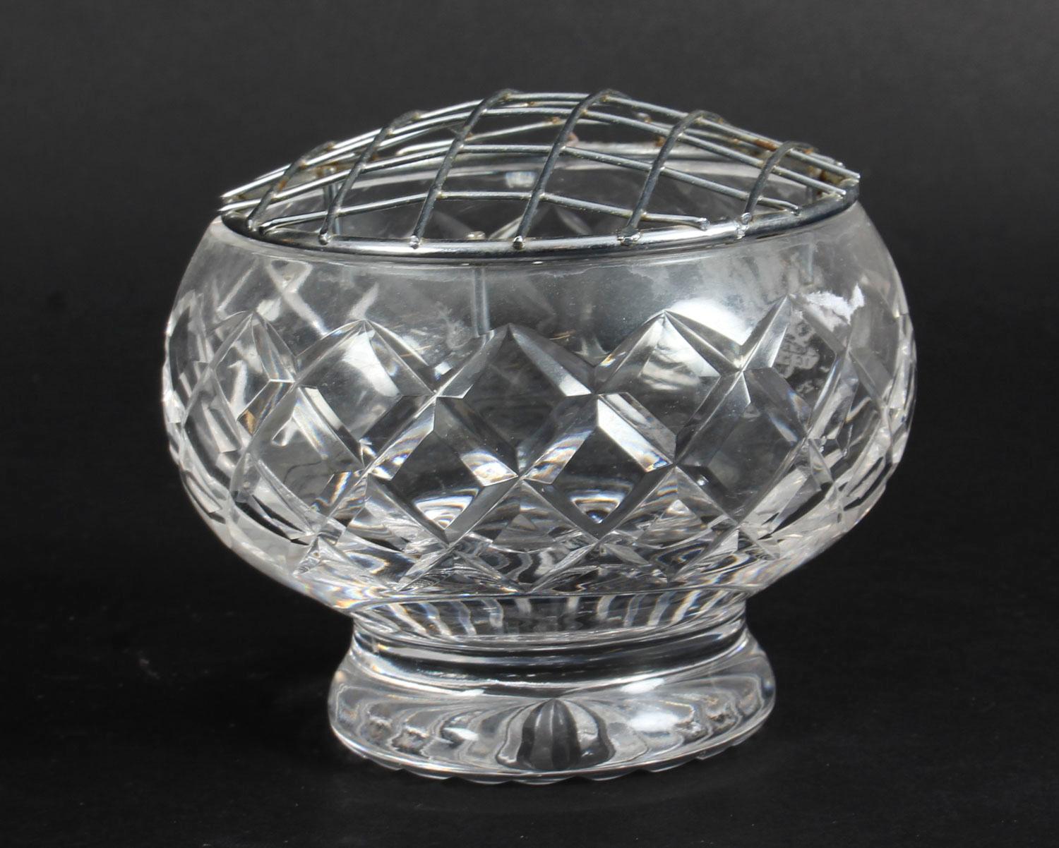 Vintage Crystal Cut Glass Rose Bowl Flower Vase Royal Wedding, 1981 1