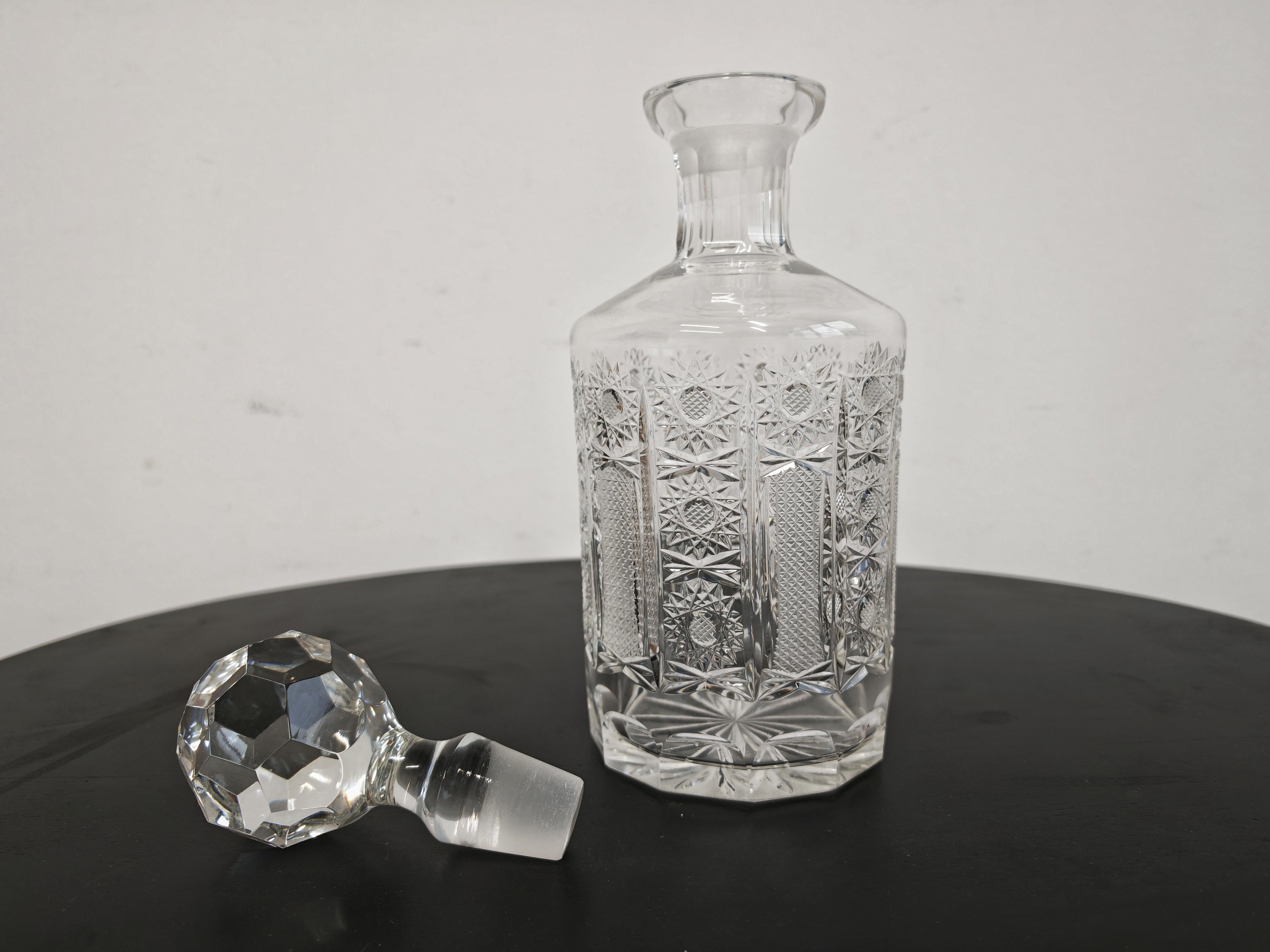 Carafe en cristal vintage, République tchèque, années 1960 en vente 3
